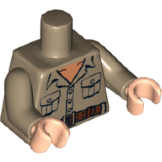 Torso Open Collar, 2 Pockets and Belt Pattern (Rene Belloq) / Dark Tan Arms / Light Nougat Hands