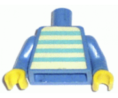 Torso Idea Book 6000 Bill with Blue and White Stripes Pattern (Sticker) / Blue Arms / Yellow Hands