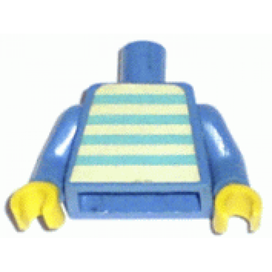 Torso Idea Book 6000 Bill with Blue and White Stripes Pattern (Sticker) / Blue Arms / Yellow Hands