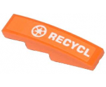Slope, Curved 4 x 1 with Recycling Arrows and 'RECYCL' Pattern (Sticker) - Set 70808