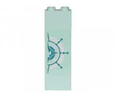Brick 1 x 2 x 5 with Queen Watevra's Space Palace Wall Ornament Right Half Pattern (Sticker) - Set 70838