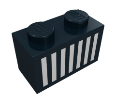 Brick 1 x 2 with White Grille Pattern