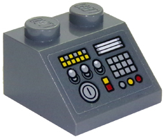 Slope 45 2 x 2 with 3 Levers, Key Lock and Controls Pattern (Sticker) - Set 70910