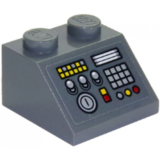 Slope 45 2 x 2 with 3 Levers, Key Lock and Controls Pattern (Sticker) - Set 70910