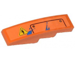 Slope, Curved 4 x 1 with Electricity Danger Sign, Hatch and Blue Paint Spots Pattern Model Left Side (Sticker) - Set 70808