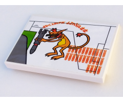 Slope 10 6 x 8 with Orange Hits Pattern Model Left Side (Sticker) - Set 7676
