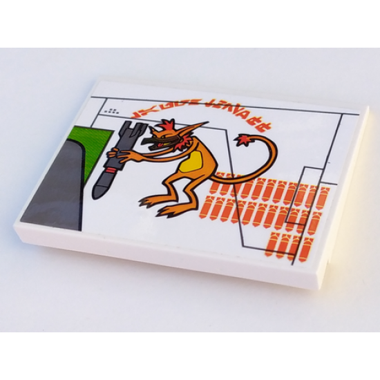 Slope 10 6 x 8 with Orange Hits Pattern Model Left Side (Sticker) - Set 7676