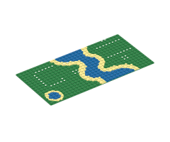 Baseplate 16 x 32 with River and Set 6071 Dots Pattern