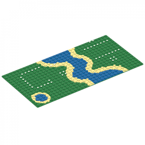 Baseplate 16 x 32 with River and Set 6071 Dots Pattern