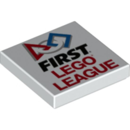 Tile 2 x 2 with 'FIRST LEGO LEAGUE' Pattern