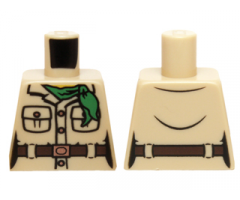 Torso Ninjago Female Jacket Safari, Two Pockets, Dark Brown Belt, Copper Buttons and Buckle and Green Bandana Pattern