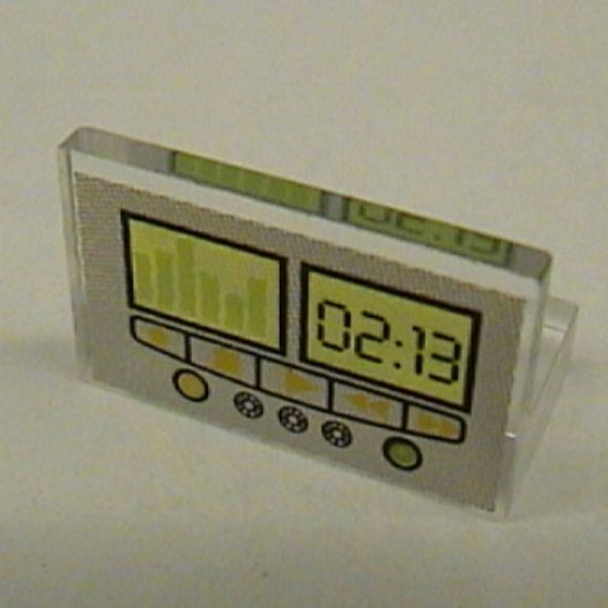 Panel 1 x 2 x 1 with CD Player Controls with 02:13 Pattern