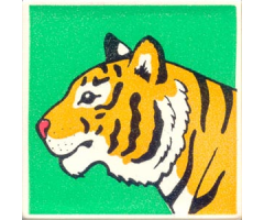 Duplo, Tile 2 x 2 x 1 with Tiger Mosaic Picture 13 Pattern (Set 1079)