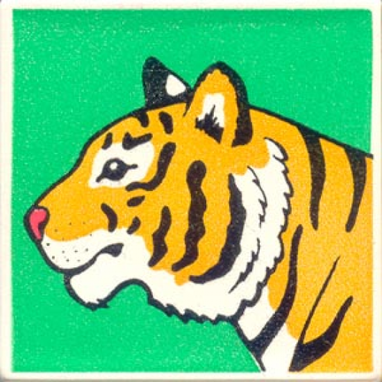 Duplo, Tile 2 x 2 x 1 with Tiger Mosaic Picture 13 Pattern (Set 1079)