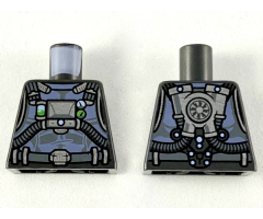 Torso Armor with Sand Blue Highlights, Dark Bluish Gray Hoses, Silver Gear and Buckle Pattern