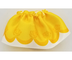 Duplo, Figure Wear & Utensil Cloth Skirt Satin with Yellow Layered Top Skirt and Orange Roses Pattern