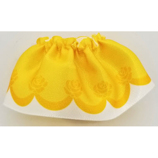 Duplo, Figure Wear & Utensil Cloth Skirt Satin with Yellow Layered Top Skirt and Orange Roses Pattern