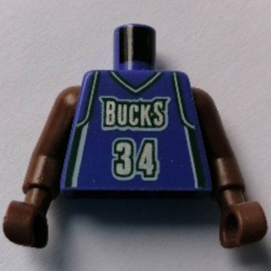 Torso NBA Milwaukee Bucks #34 Pattern / Brown NBA Arms