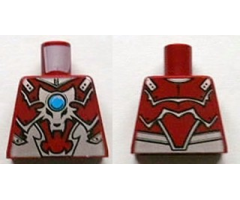 Torso Armor Vest with Silver Wolf Head and Dark Azure Round Jewel (Chi) Pattern