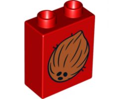 Duplo, Brick 1 x 2 x 2 with Coconut Pattern