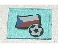 Glass for Window 1 x 4 x 3 with Flag of Czech Republic and Soccer Ball Pattern (Sticker) - Set 3404