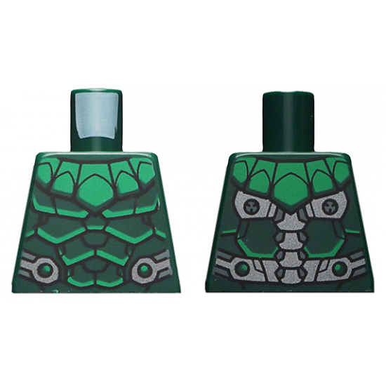 Torso Armor, Green Collar and Highlights, Silver Belt and Electrical Contacts on Back Pattern