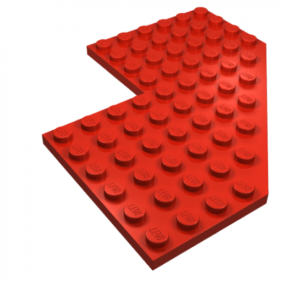 Wedge, Plate 10 x 10 with 4 x 4 Cutout and Cut Corner