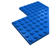 Wedge, Plate 10 x 10 with 4 x 4 Cutout and Cut Corner
