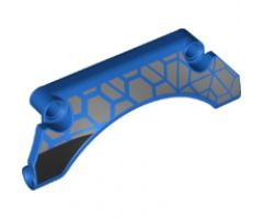 Technic, Panel Car Mudguard Arched 9 x 2 x 3 Straight Top with Silver and Black Race Pattern Model Right Side