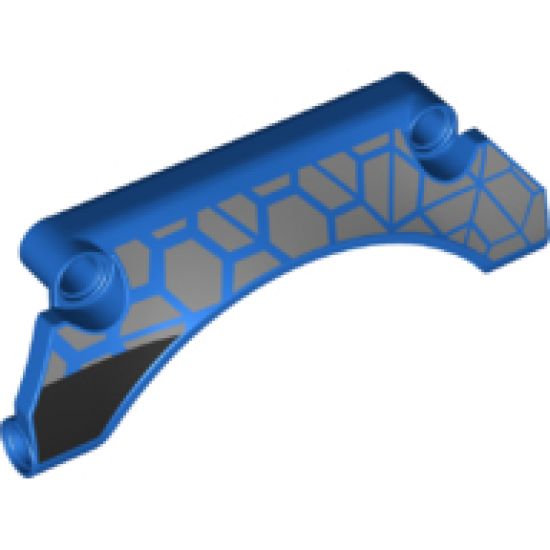 Technic, Panel Car Mudguard Arched 9 x 2 x 3 Straight Top with Silver and Black Race Pattern Model Right Side
