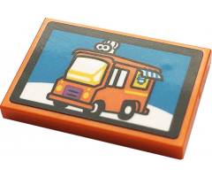 Tile 2 x 3 with Orange Van Pattern (Sticker) - Set 21324
