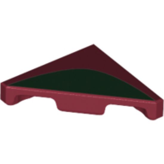 Tile, Modified 2 x 2 Triangular with Dark Green Curve Pattern (BrickHeadz Boba Fett Helmet Side)