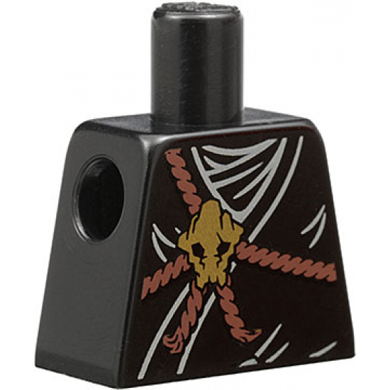 Torso Ninjago Brown Rope, Gold Medallion and Black Undershirt Pattern