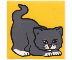 Duplo, Tile 2 x 2 x 1 with Cat Mosaic Picture 08 Pattern (Set 1014)