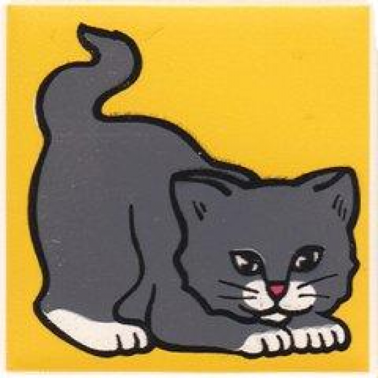 Duplo, Tile 2 x 2 x 1 with Cat Mosaic Picture 08 Pattern (Set 1014)