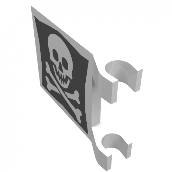 Flag 2 x 2 Square with Skull and Crossbones (Jolly Roger) Pattern on Both Sides