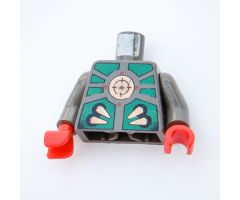 Torso Aquazone Stingray Dark Turquoise, Black, and Gold Pattern 2 / Dark Gray Arms / Red Hands