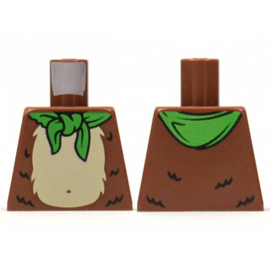 Torso Bright Green Bandana, Tan Stomach and Chest Fur Pattern