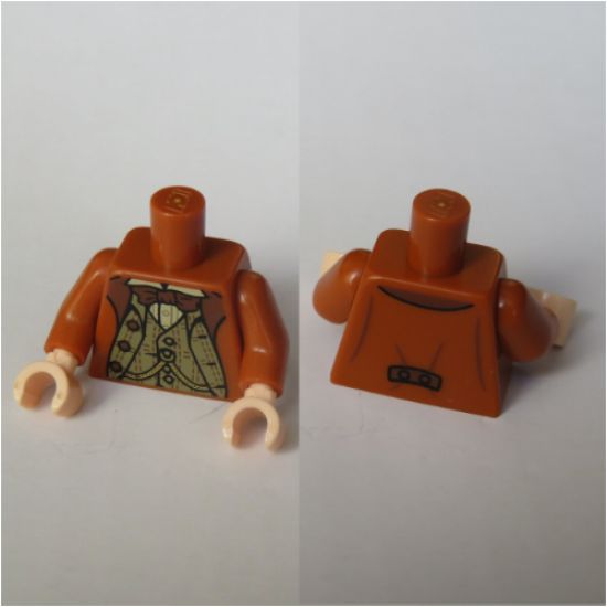 Torso Harry Potter Suit over Dark Tan Vest and White Shirt with Reddish Brown Bow Tie Pattern / Dark Orange Arms / Light Nougat Hands
