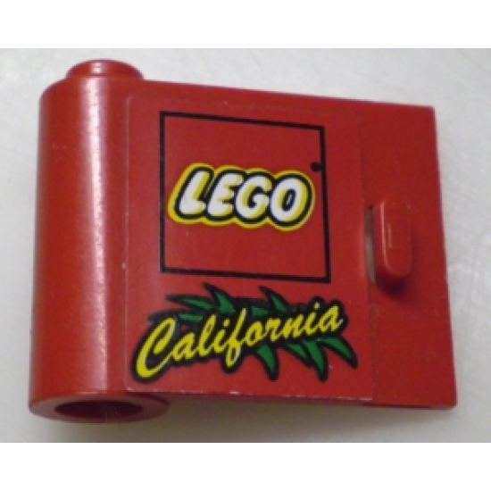 Door 1 x 3 x 2 Left with LEGO Logo and Yellow 'California' Pattern (Sticker) - Set 3442