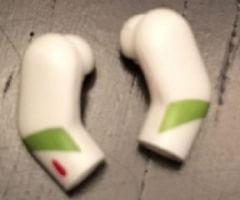 Arm, (Matching Left and Right) Pair with Lime Stripe and Red Mark on Right Pattern