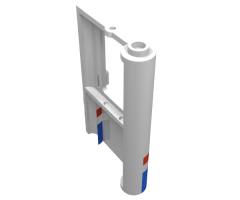 Door 1 x 4 x 5 Train Left with Red/Blue Stripe Pattern