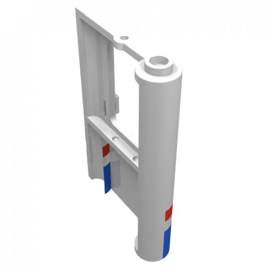 Door 1 x 4 x 5 Train Left with Red/Blue Stripe Pattern