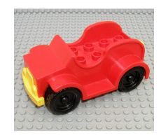 Duplo, Vehicle Car with 2 x 4 Studs and Running Boards, Yellow Bumper, Black Wheels