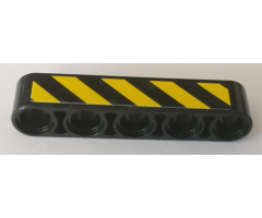 Technic, Liftarm 1 x 5 Thick with Black and Yellow Danger Stripes Pattern Model Left Side (Sticker) - Set 42082