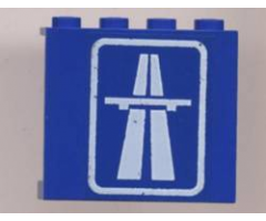 Panel 1 x 4 x 3 with White Highway on Transparent Background Pattern (Sticker) - Set 6653