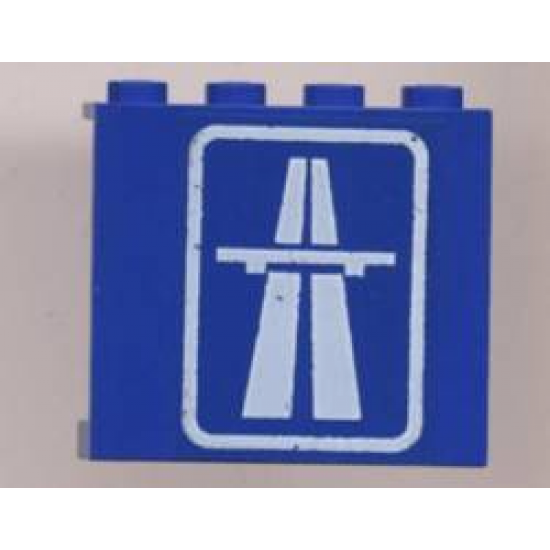 Panel 1 x 4 x 3 with White Highway on Transparent Background Pattern (Sticker) - Set 6653