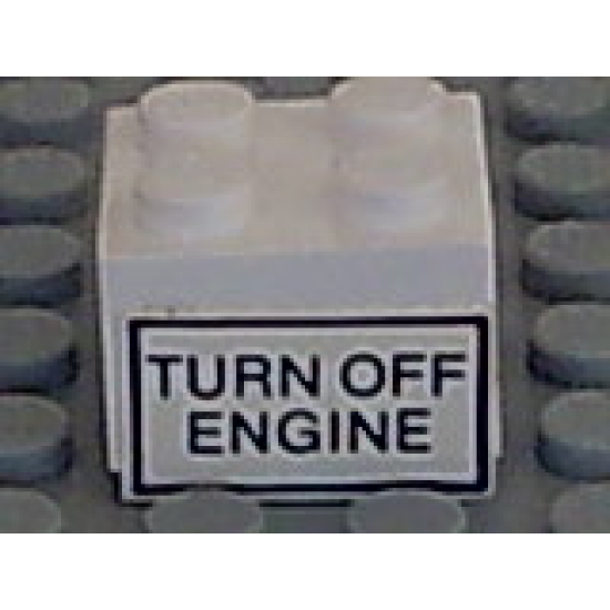Brick 2 x 2 with 'TURN OFF ENGINE' Pattern on Both Sides (Stickers) - Set 6375-2