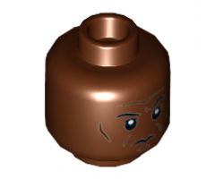 Minifigure, Head Forehead Lines, Cheek Lines and Chin Dimple Pattern (SW Mace Windu) - Hollow Stud