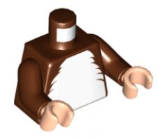 Torso White Fur Chest Pattern / Reddish Brown Arms / Light Nougat Hands